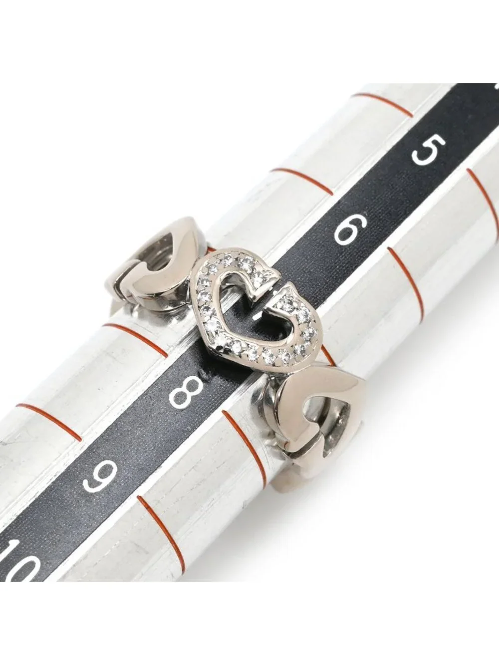 Cartier Ring C Heart Diamond White Gold 48 18k
